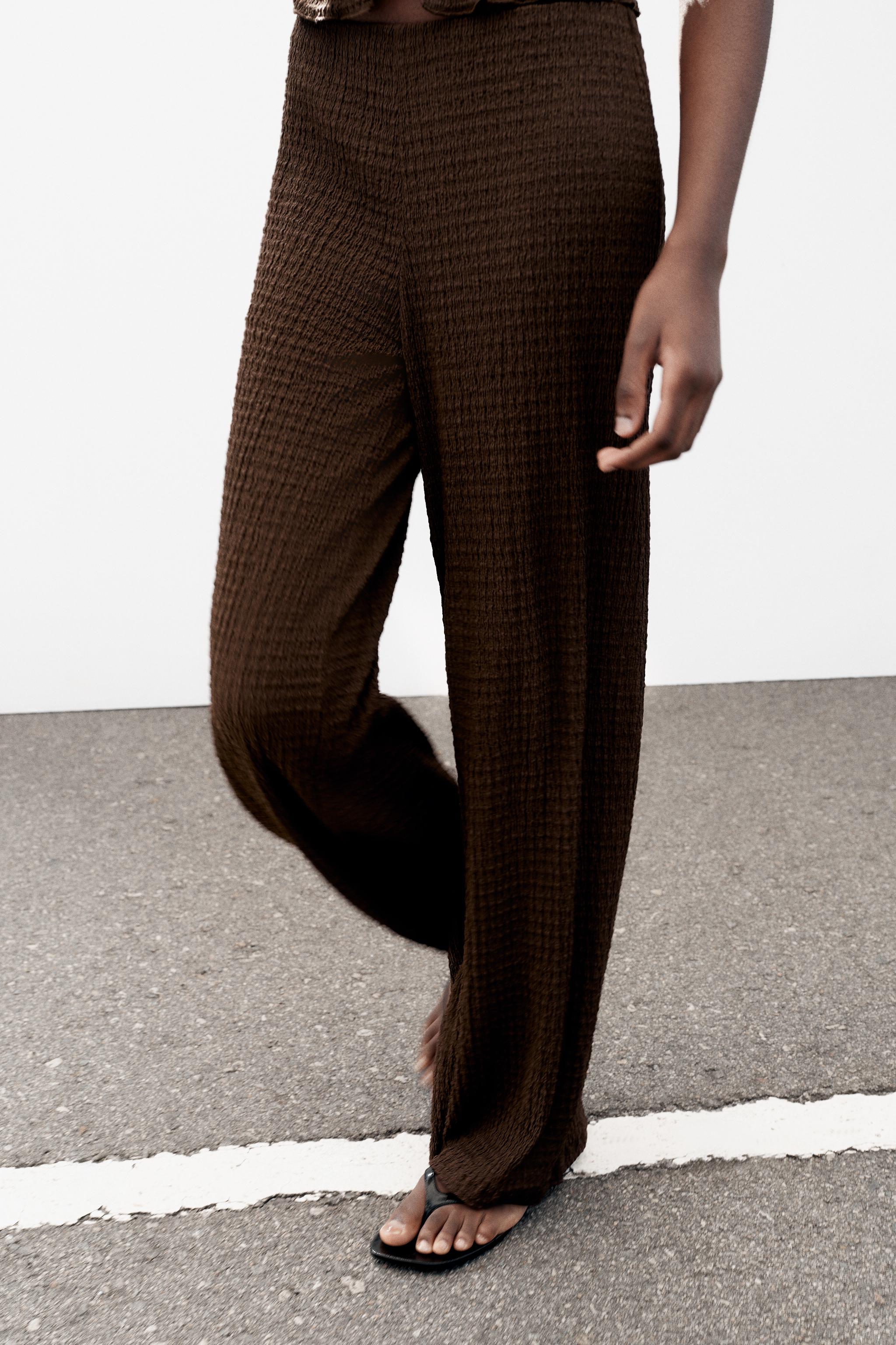 PANTALON DROIT TEXTURÉ